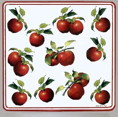 * Apple Harvest Square Metal Gas Stove Burner Covers * Apple Harvest Square Metal Gas Stove Burner Covers